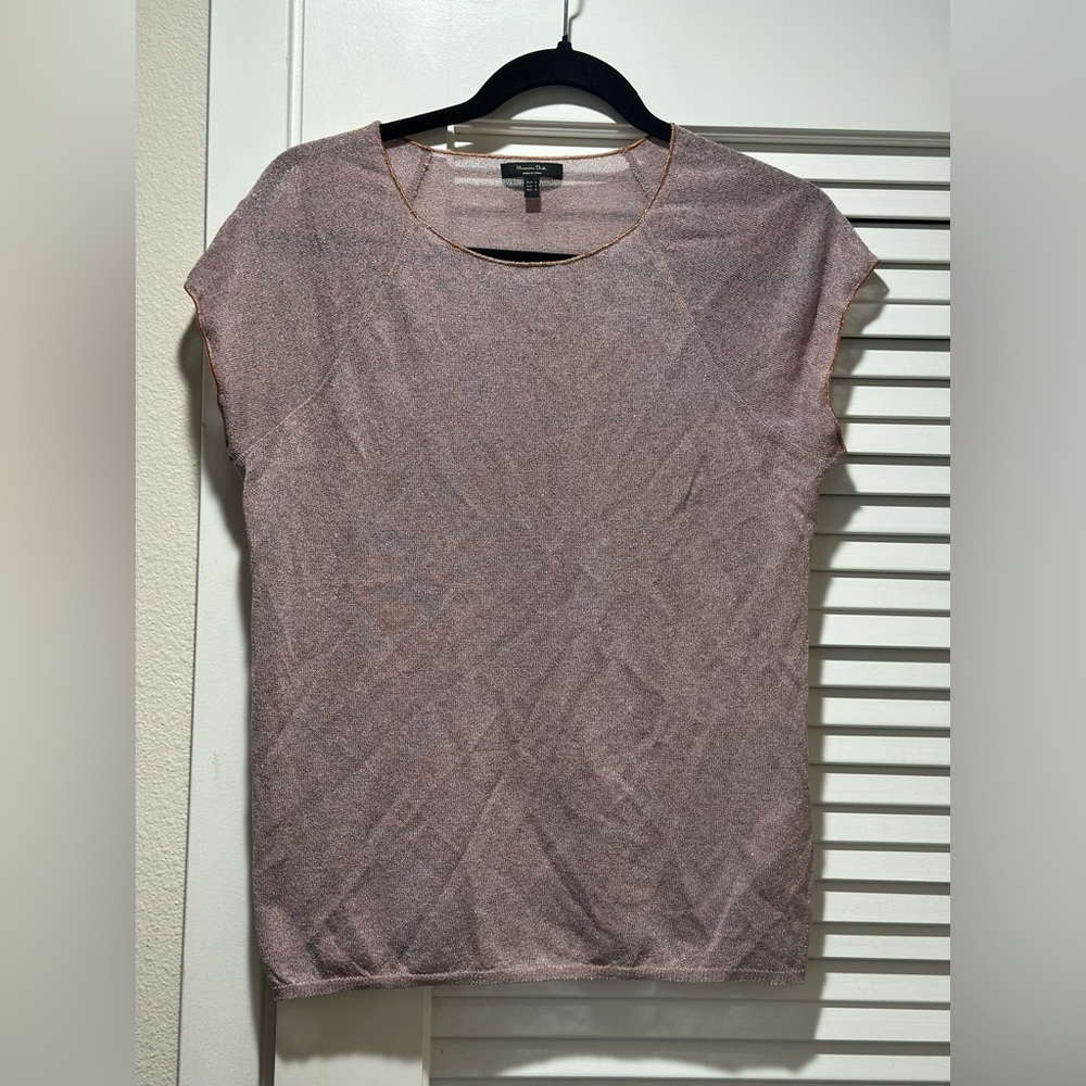 Massimo Dutti Metallic Knit Top